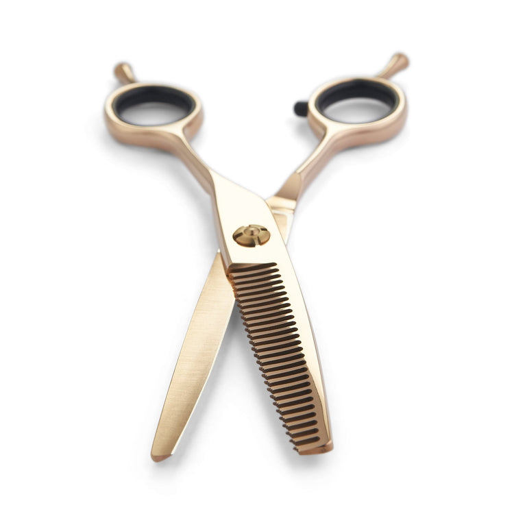 Matsui Offset Drop Handle Shear Thinner Combo - Rose Gold - Scissor Tech USA (4690559369282)
