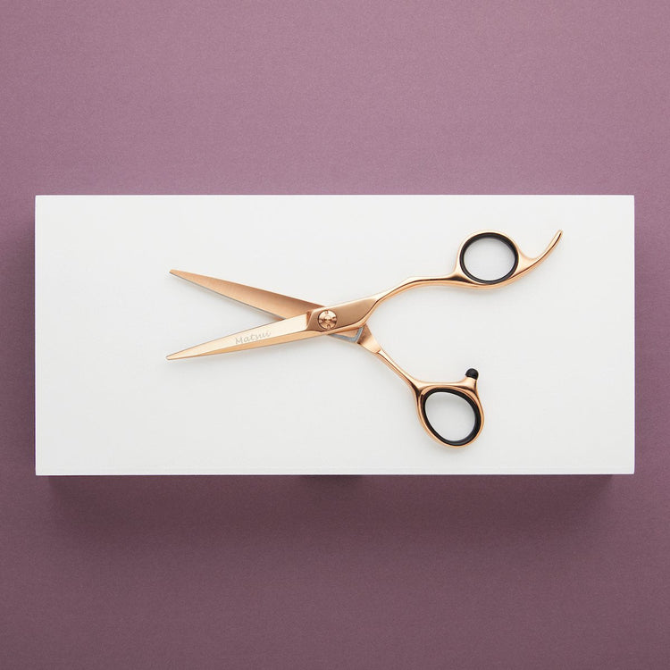 Matsui Rose Gold VG10 Limited Edition Offset Scissor Thinner Combo (1406164664381)