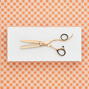 Matsui Rose Gold VG10 Limited Edition Offset Scissor Thinner Combo (1406164664381)