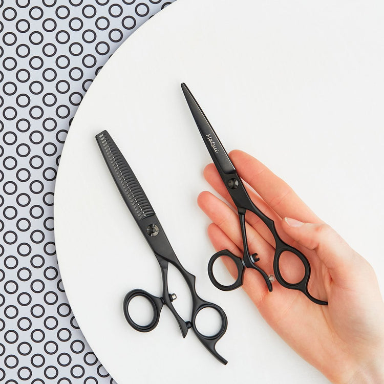 Matsui Matte Black Swivel Scissor Thinner Combo (9349427024)