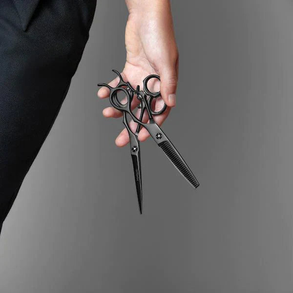 Premium Matsui VG10  Matte Black Swivel Scissor Thinner Combo (6974973411389)